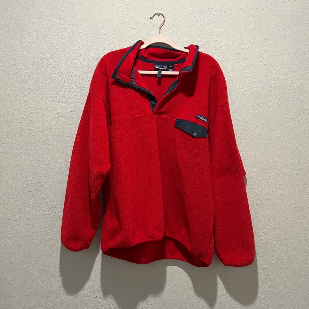 Patagonia Synchilla Extra Large Men’s Fleece Red VINTAGE 2000 Snap Pullover